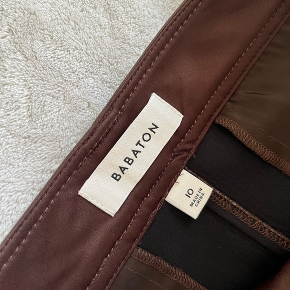 Aritzia Brown Faux Leather Mini skirt - Picture 2 of 3